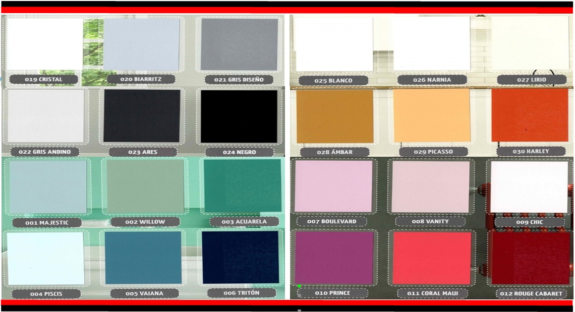 carta de colores esmalte azulejos mercapinturas