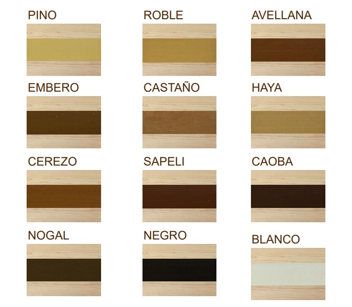 carta de colores ceras madera