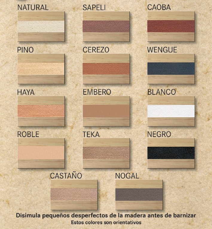 carta de colores masilla al agua