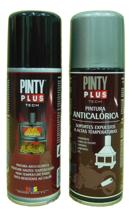 spray pintura anaticalorica plata y negro