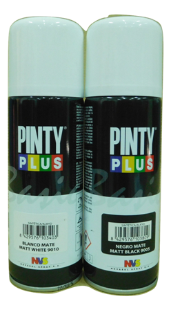 spray esmalte negro y blanco mate