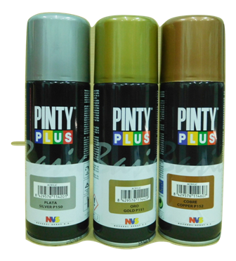 spray esmalte metalizado purpurina plata oro cobre