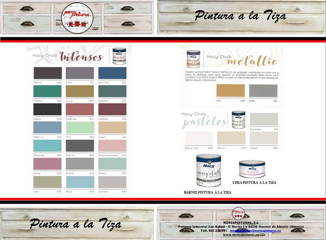 carta de colores pintura a la tiza mercapinturas